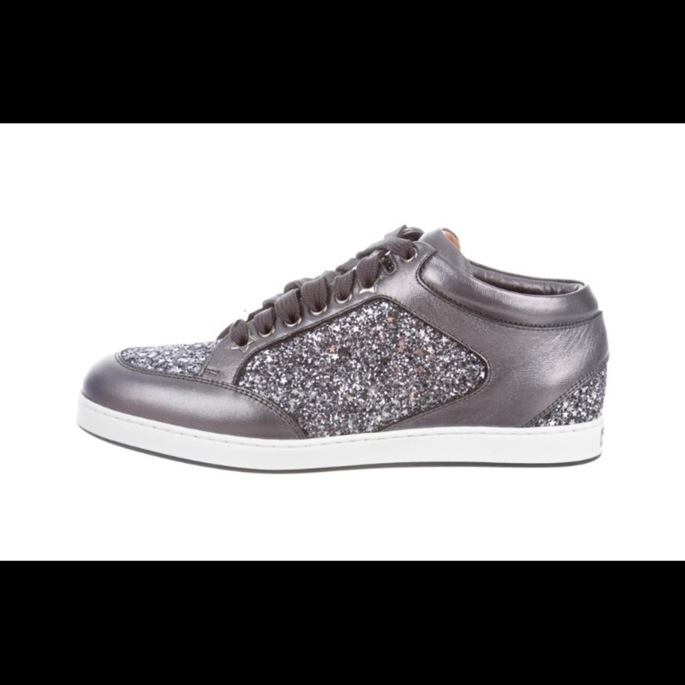 NIB: New Jimmy Choo glitter low top sneakers 7.5